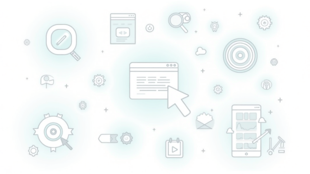A collage of online business icons, digital storefront imagery, and a bullseye target to represent finding your business niche